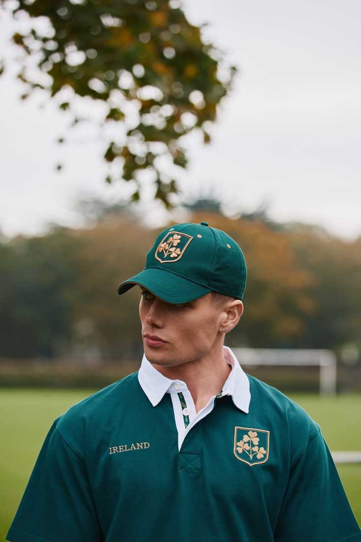 Shamrock Crest Baseball Cap in Dark Green & Gold