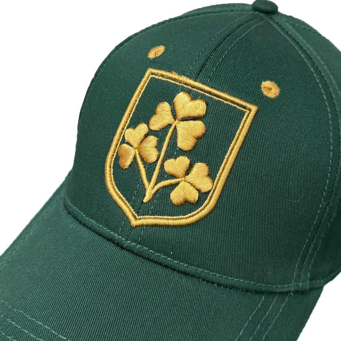 Shamrock Crest Baseball Cap in Dark Green & Gold