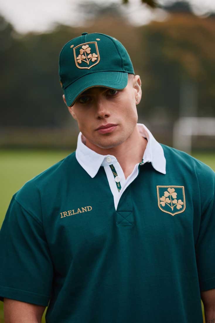 Shamrock Crest Baseball Cap in Dark Green & Gold