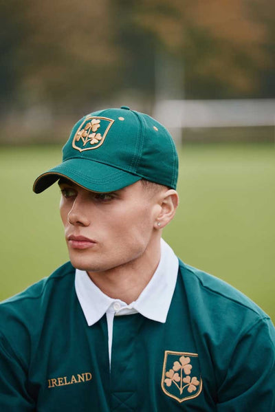 Shamrock Crest Baseball Cap in Dark Green & Gold