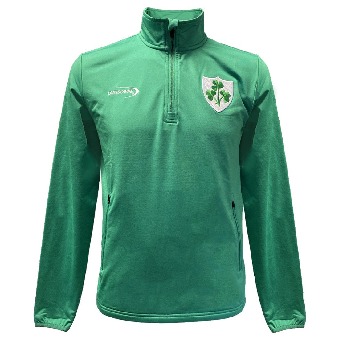 Shamrock Crest Performance 1/4 Zip Top in Island Green