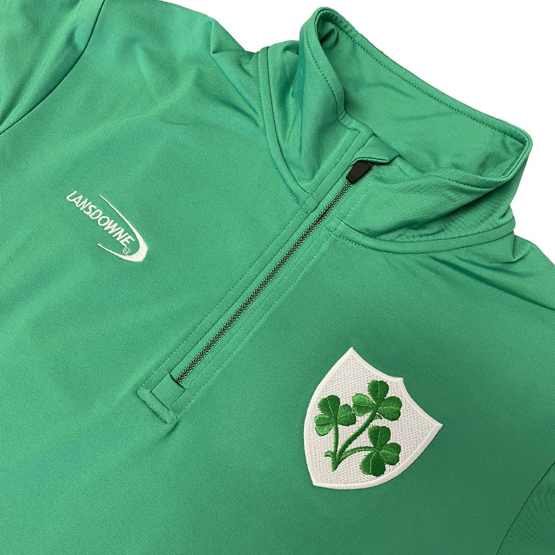 Shamrock Crest Performance 1/4 Zip Top in Island Green