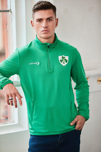 Shamrock Crest Performance 1/4 Zip Top in Island Green