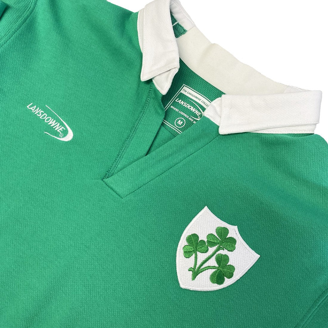 Shamrock Crest Short Sleeve Rugby Shirt in Island Green