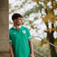 Shamrock Crest Short Sleeve Rugby Shirt in Island Green