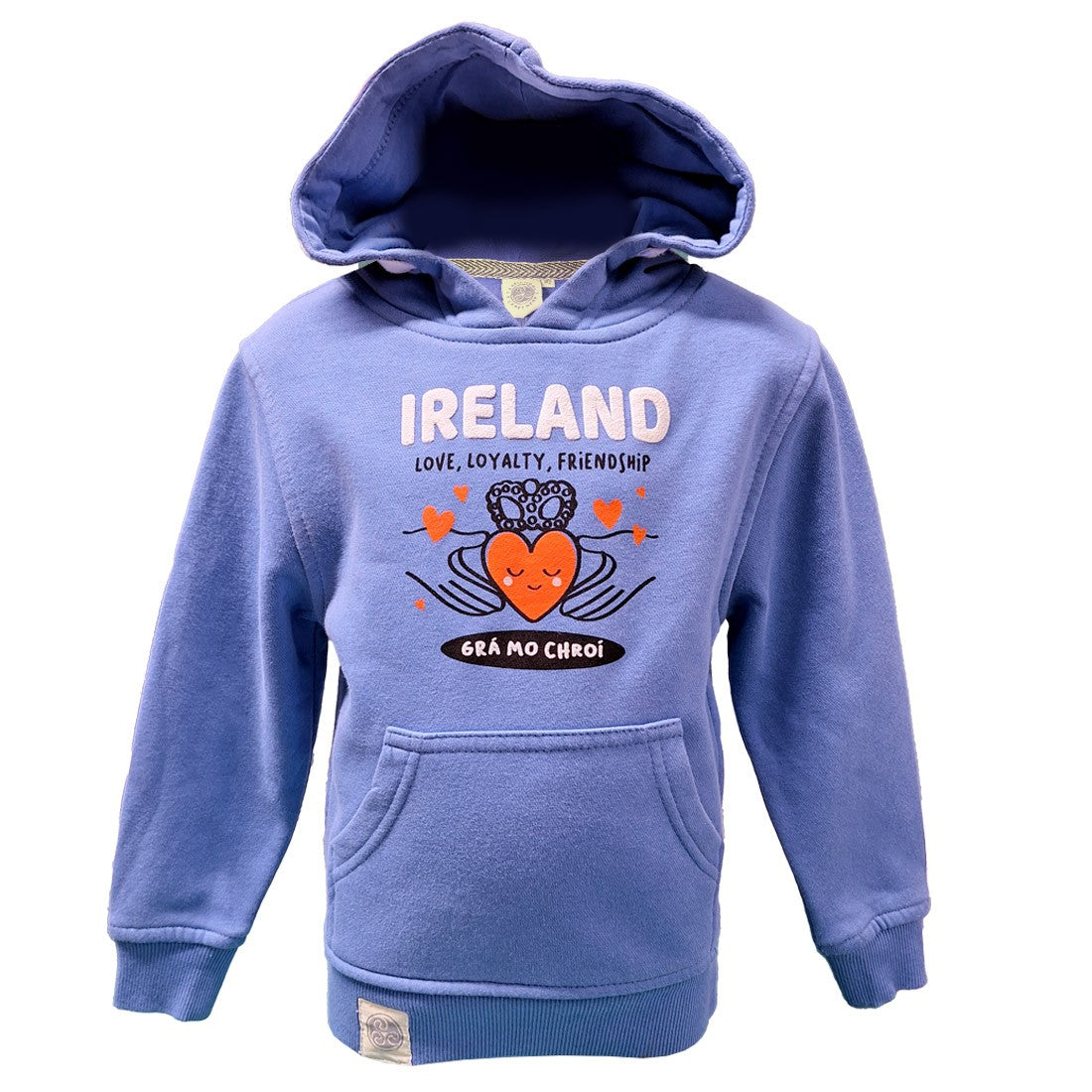 Ireland ‘Grá Mo Chroí’ Kids Hoodie in Corn Blue