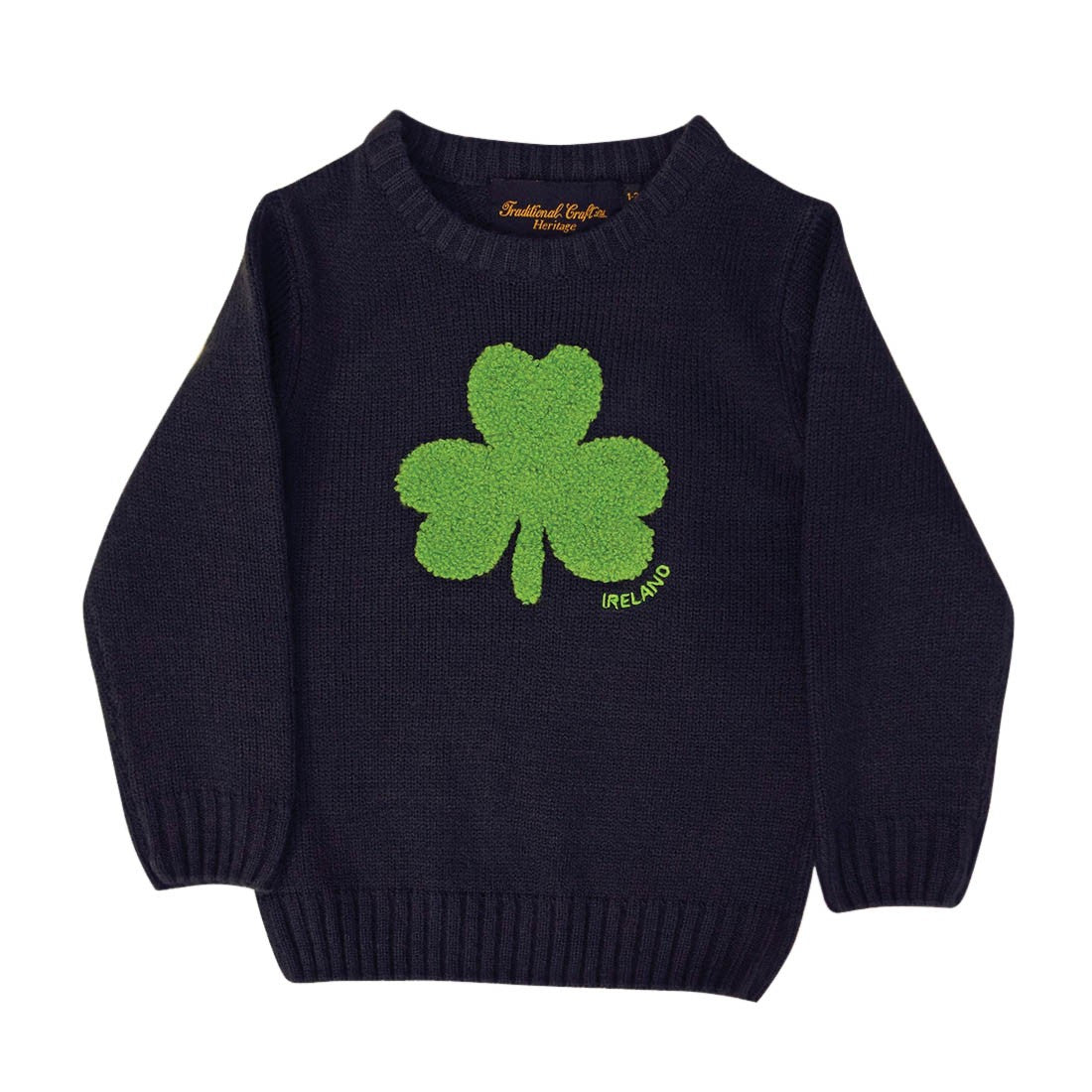 Shamrock Knit Kids Jumper in Navy