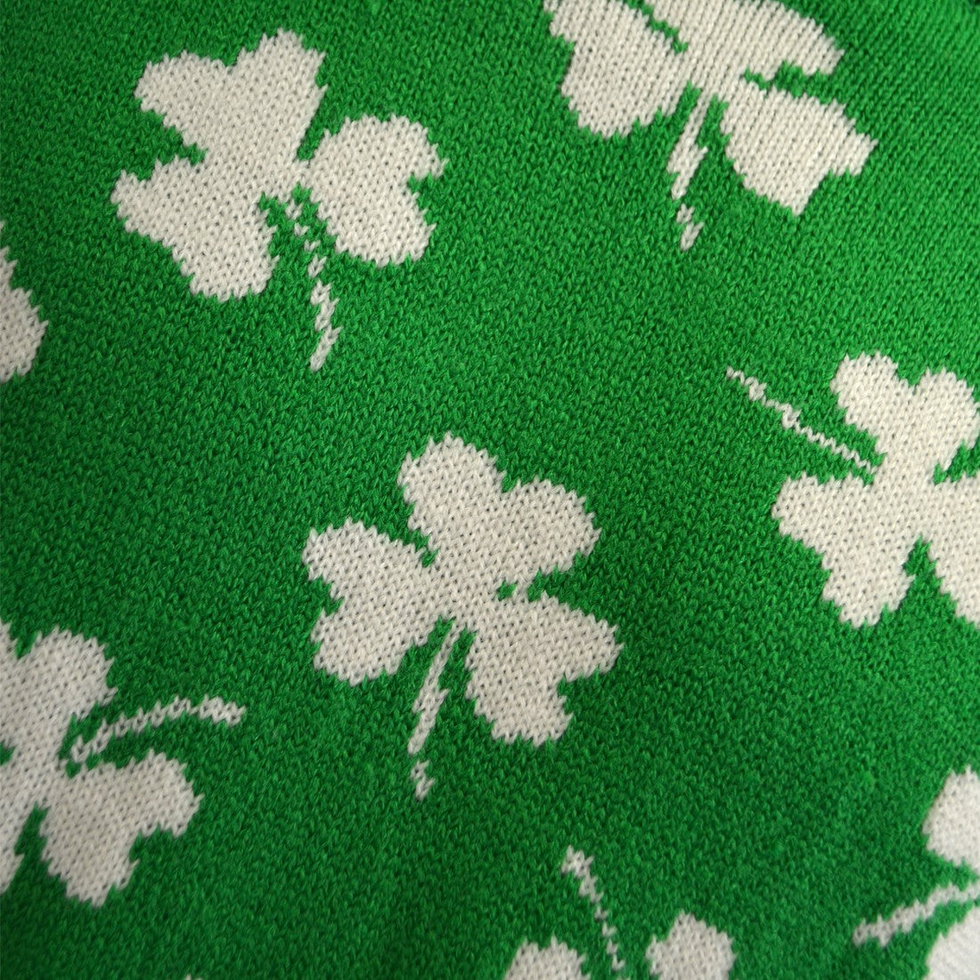 Shamrock Print Knit Adults Jumpger in Green & Cream