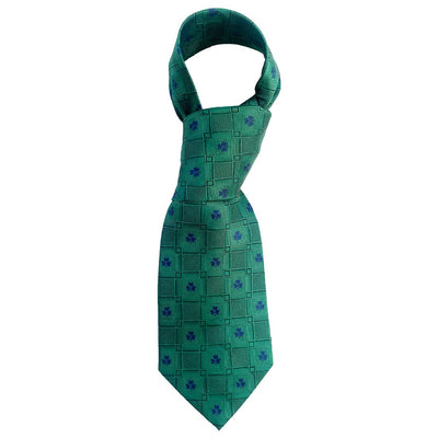 Shamrock Silk Tie in Green & Navy