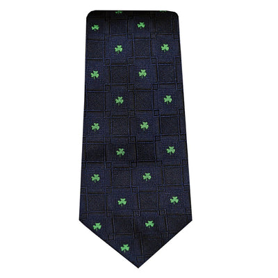 Shamrock Silk Tie in Navy
