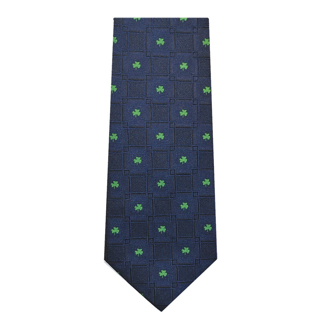 Shamrock Silk Tie in Navy