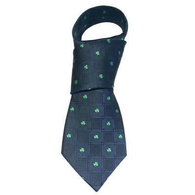 Shamrock Silk Tie in Navy