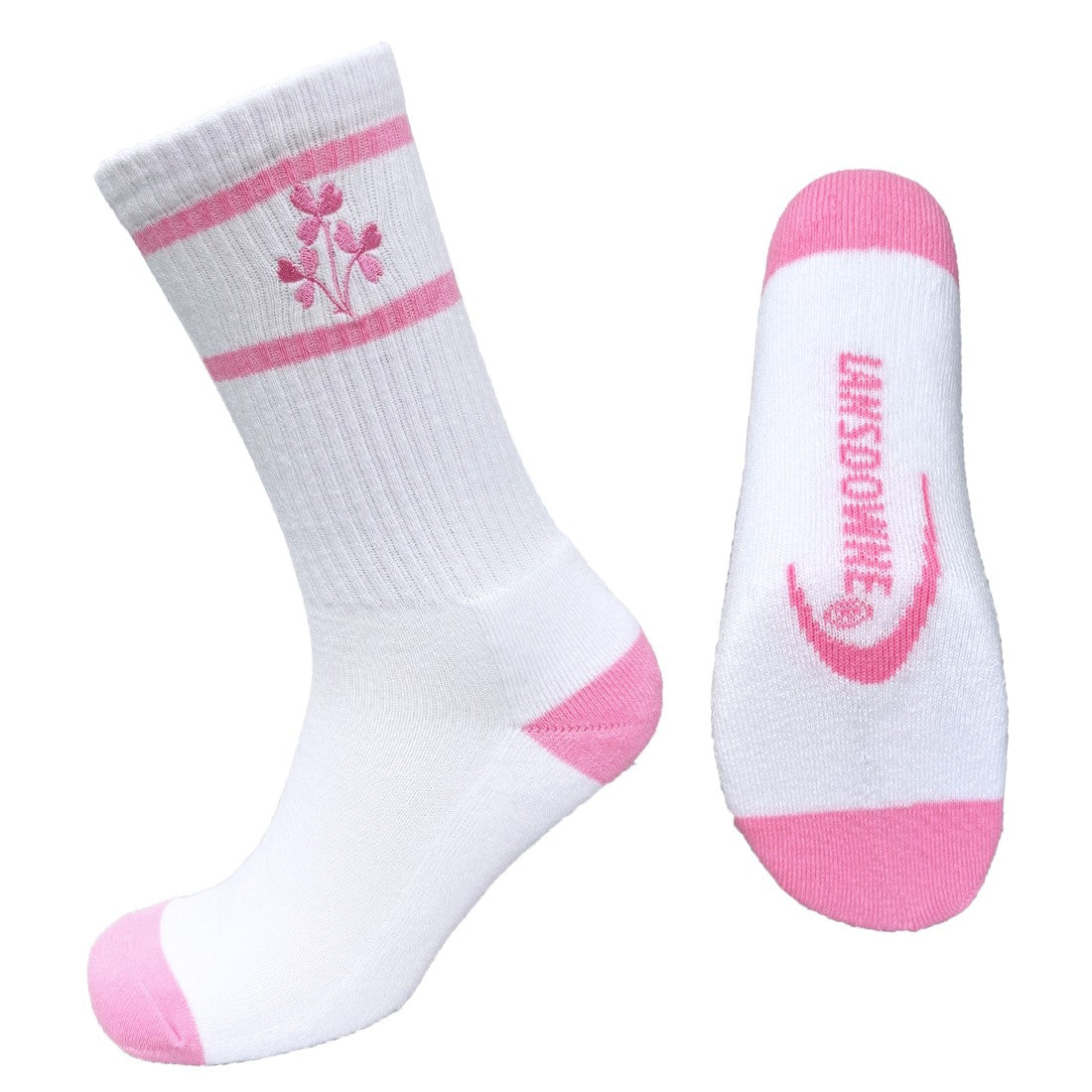 Shamrock Sports Socks in White & Pink