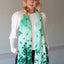 Shamrock Sprig Fashion Scarf in Green & White