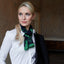Shamrock Sprig Silk Scarf in Navy & Green