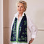 Shamrock Sprig Silk Scarf in Navy & Green