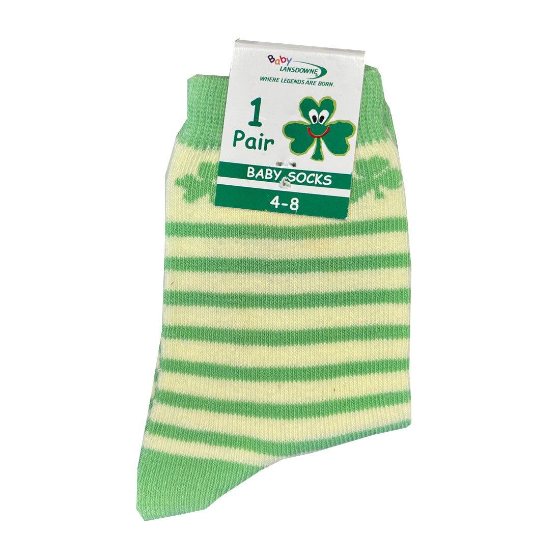 Shamrock Stripe Baby Socks in Yellow & Green