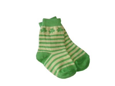 Shamrock Stripe Baby Socks in Yellow & Green