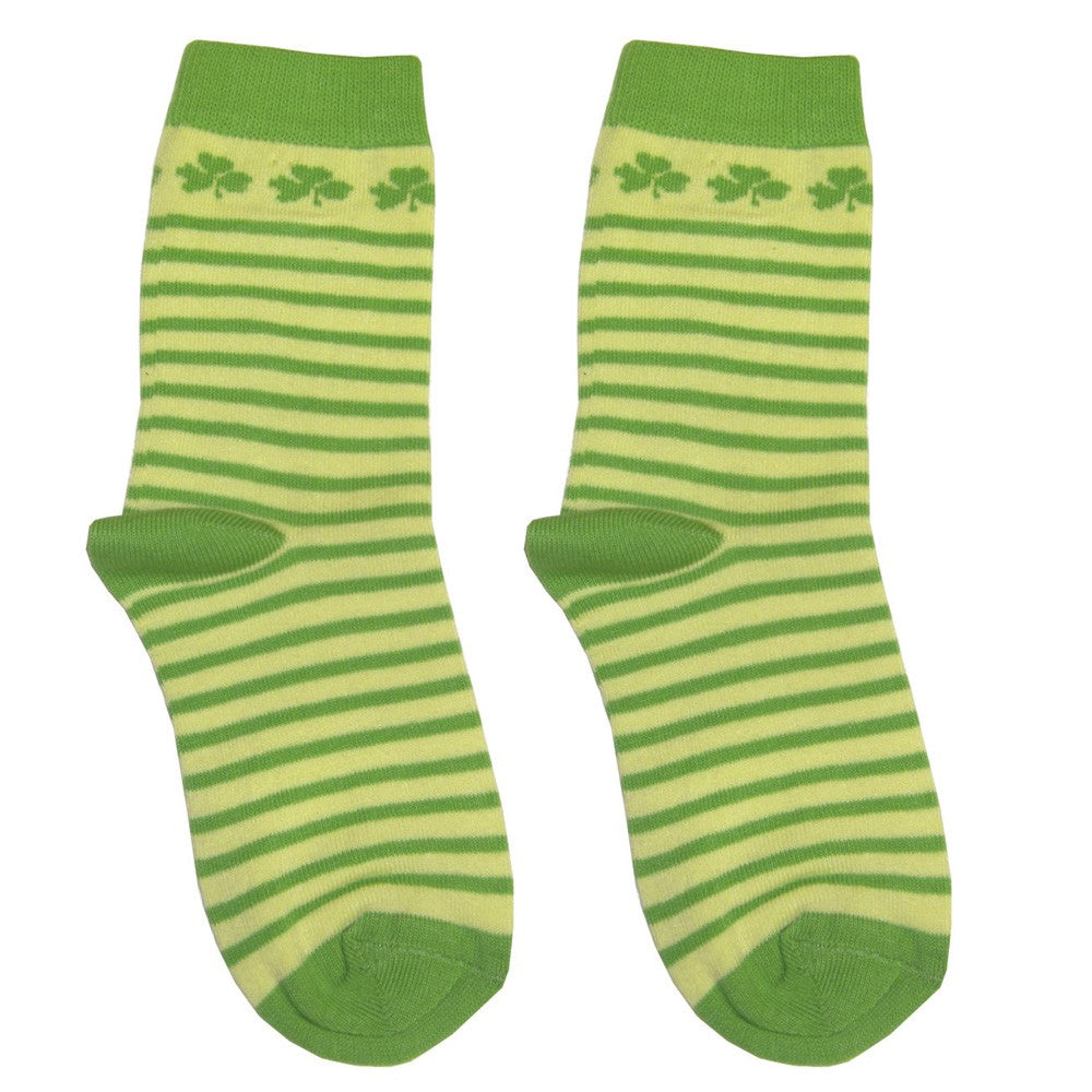 Shamrock Stripe Baby Socks in Yellow & Green