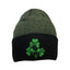 Shamrock Turn Up Knit Hat in Black & Green