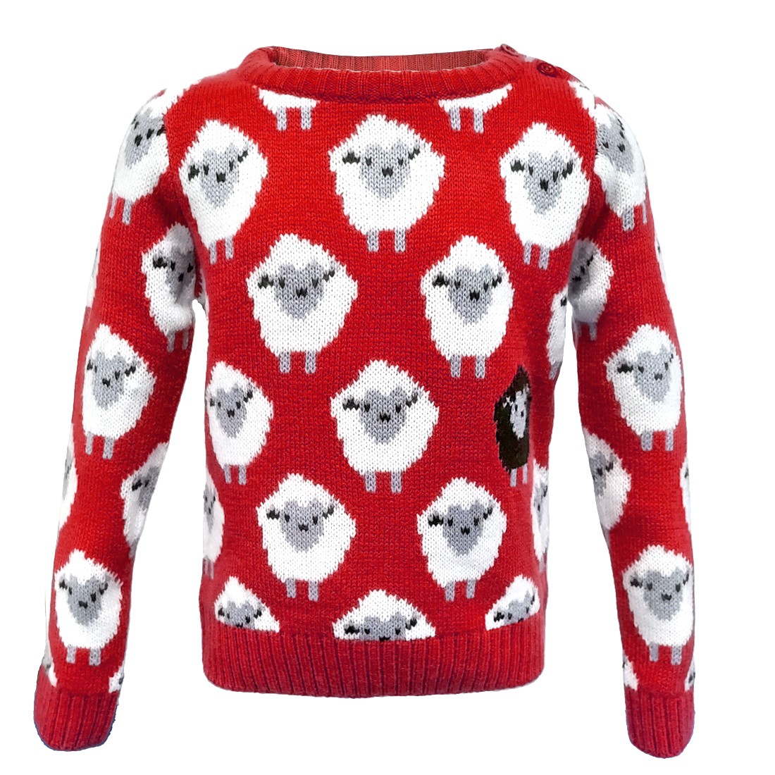 Sheep All Over Kids Jumper in Red