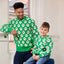 Sheep All Over Print Knit Jumper in Green