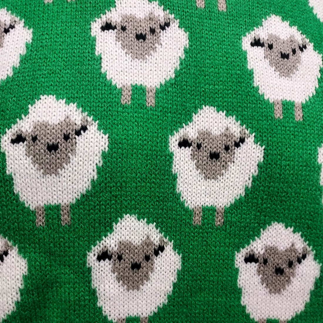Sheep All Over Print Knit Jumper in Green