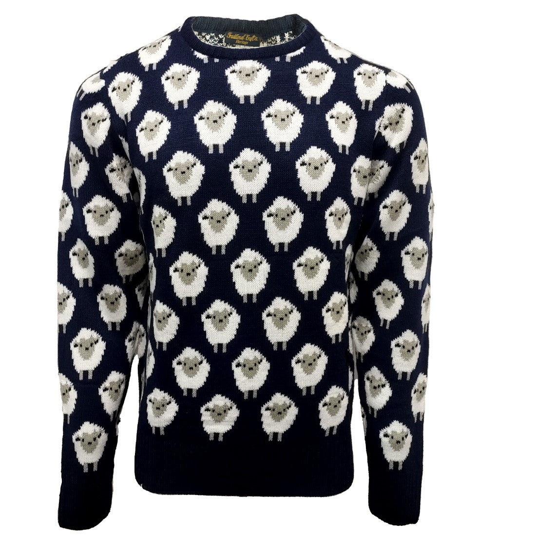 Sheep All Over Print Knit Jumper in Navy