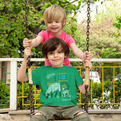 Sheep & Lamb Kids T-shirt in Green