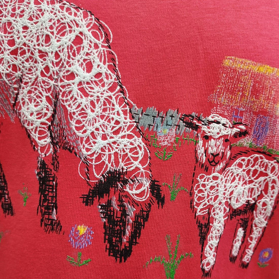Sheep & Lamb Kids T-shirt in Pink Sherbert