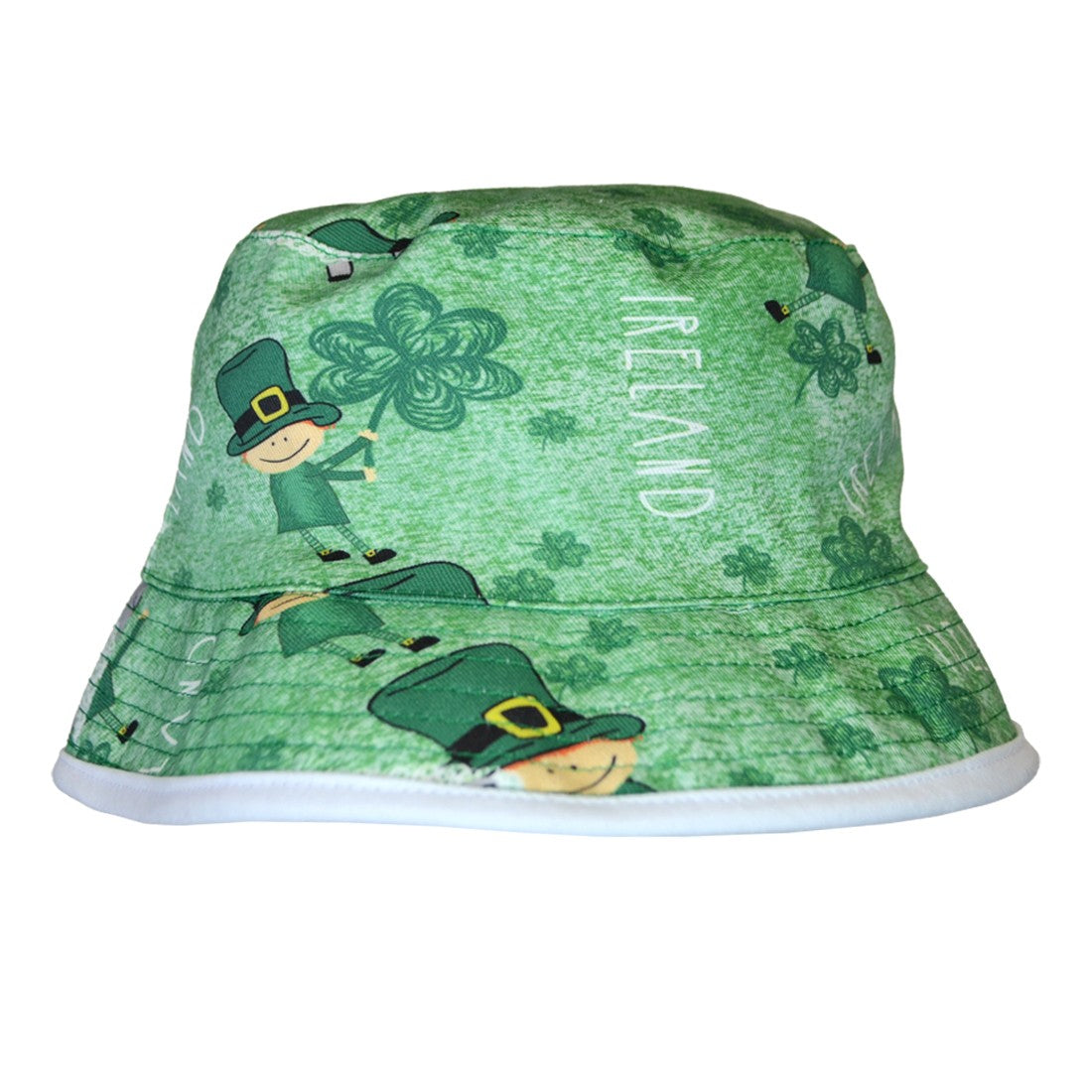 Sheep & Leprechaun Kids Bucket Hat in Green