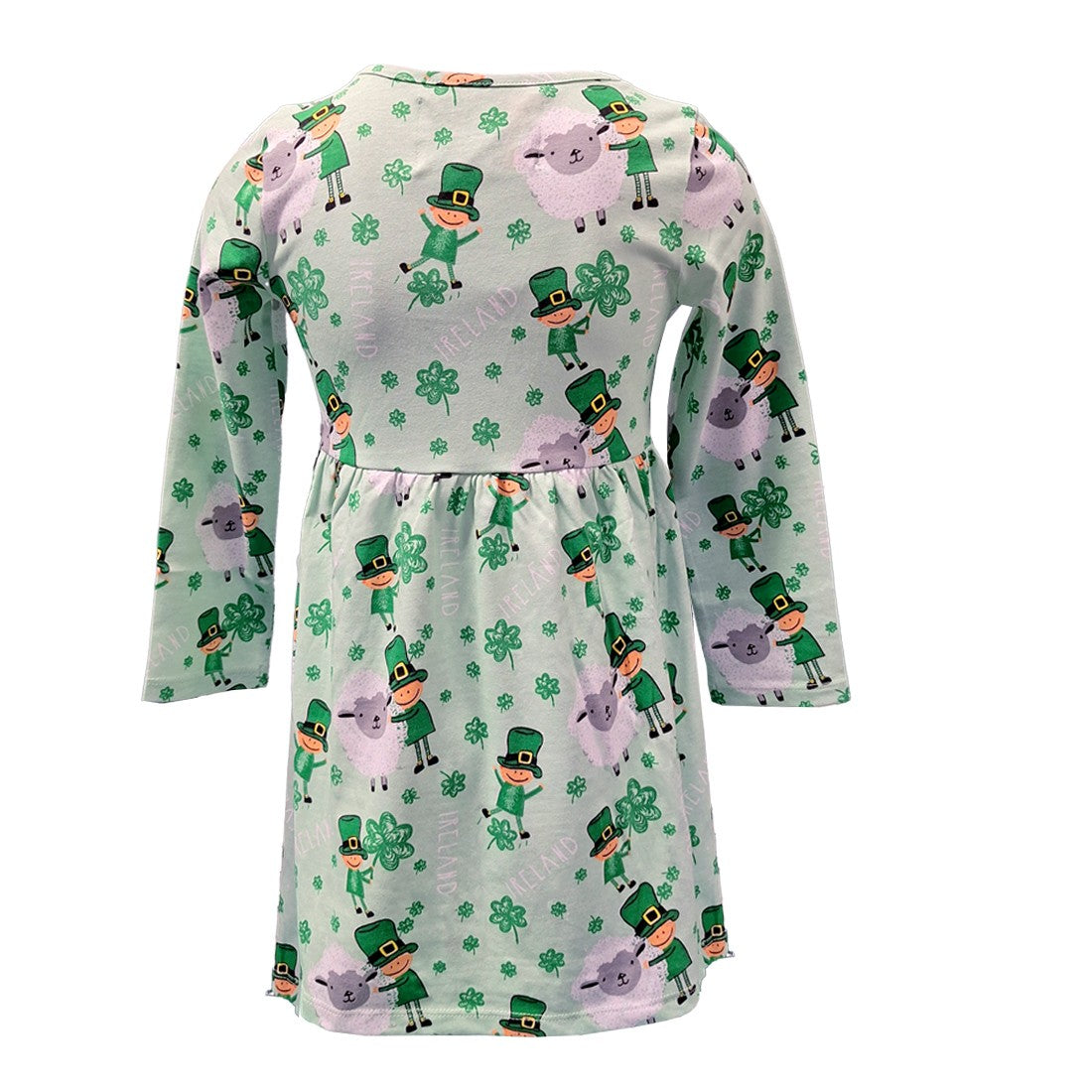 Sheep Leprechaun Kids Dress in Green Grindle