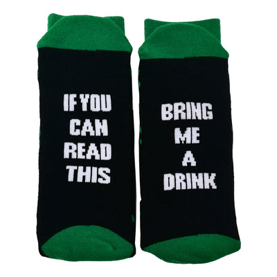 Sláinte Bring Me a Drink Socks in Black & Green