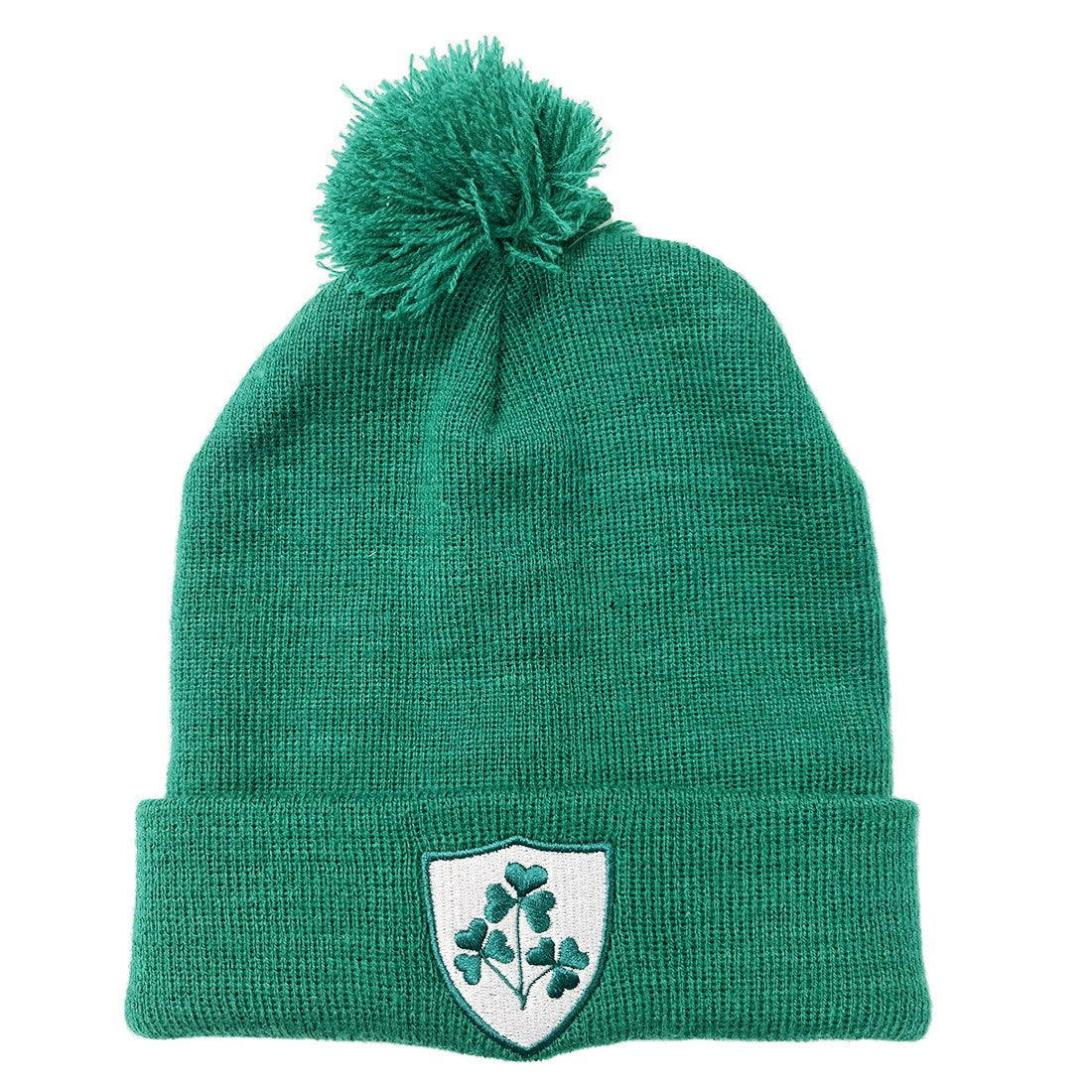 Three Shamrocks Adult Knit Hat in Emerald