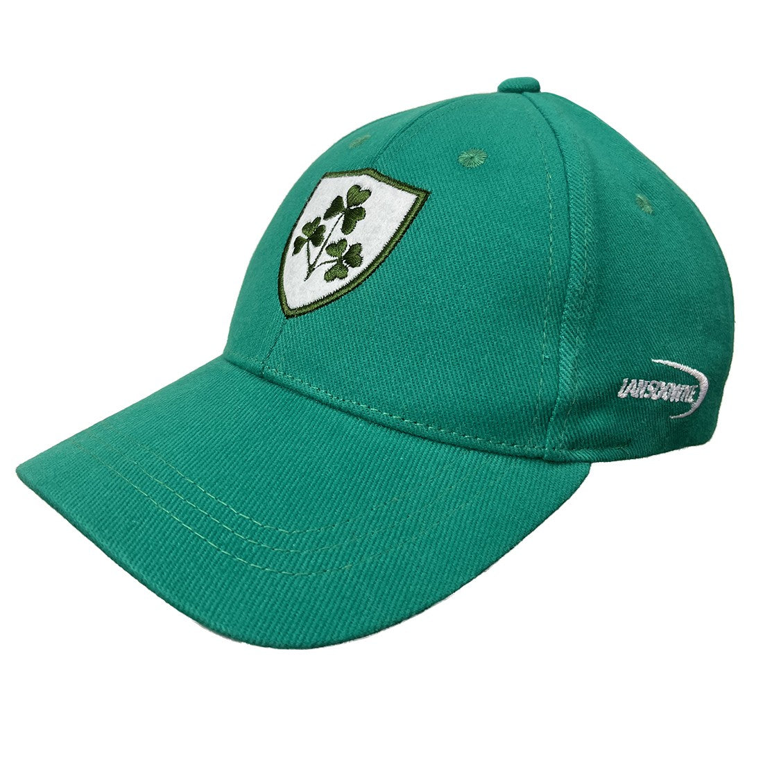Three Shamrocks Crest Kids Baseball Cap in Emerald