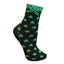 Traditional Craft Black/ Overall Green Shamrock Ladies Ankle Socks