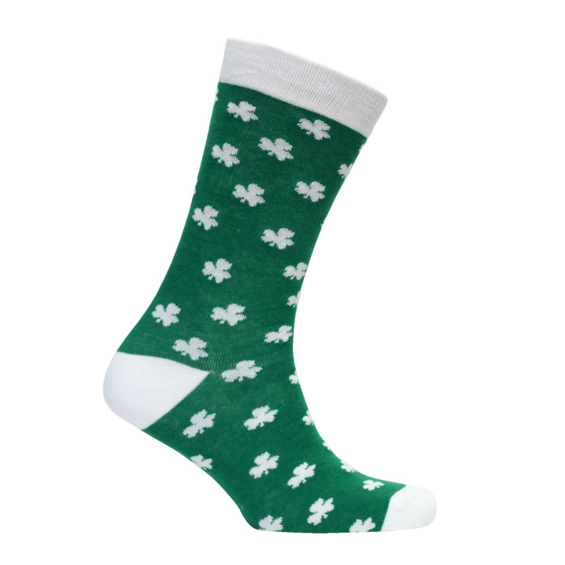 Adult Emerald Green/ White Overall Shamrock Adult Socks