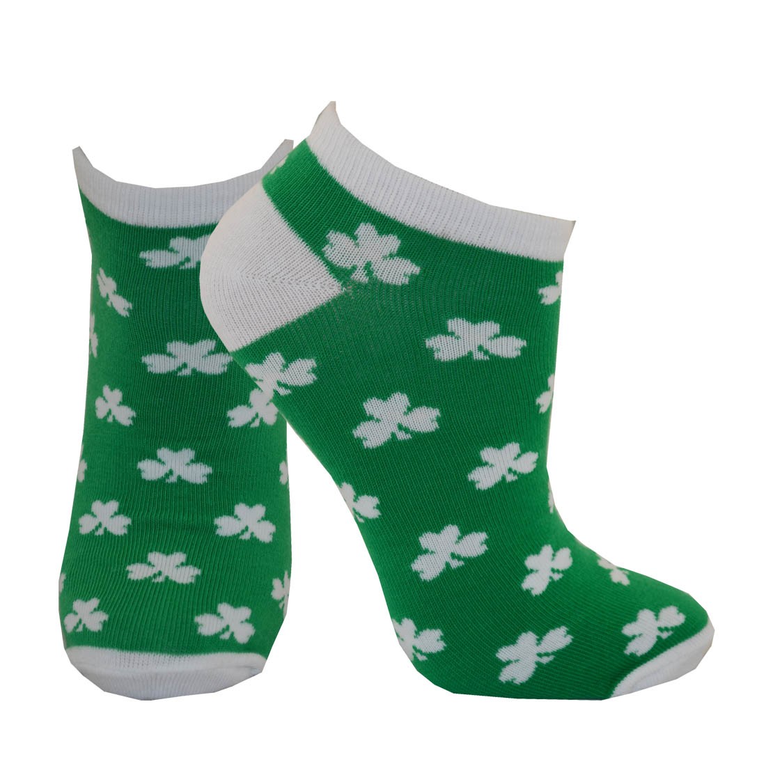 Traditional Craft Green/ White Shamrock Ladies Socks