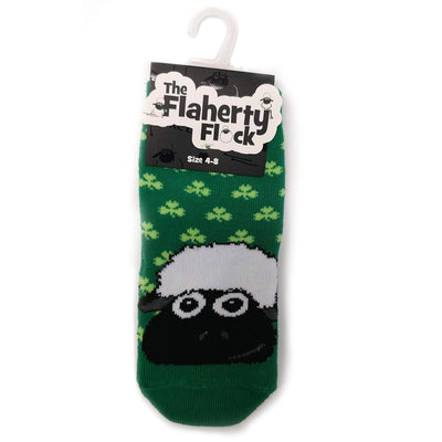 Traditional Craft Green/ White Shamrock Sheep Kids Socks
