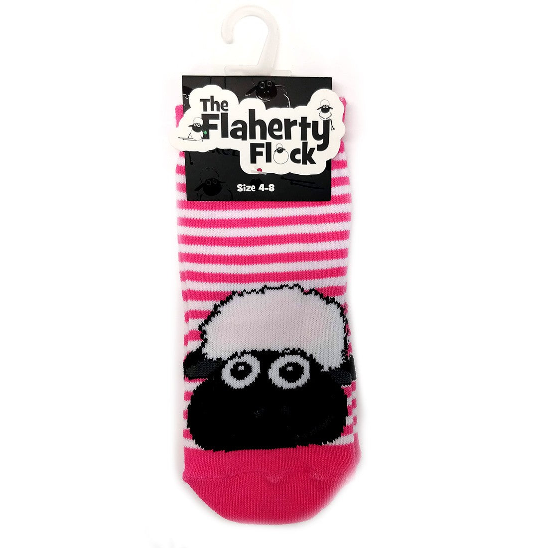 Traditional Craft Pink/ White Stripe Sheep Kids Socks