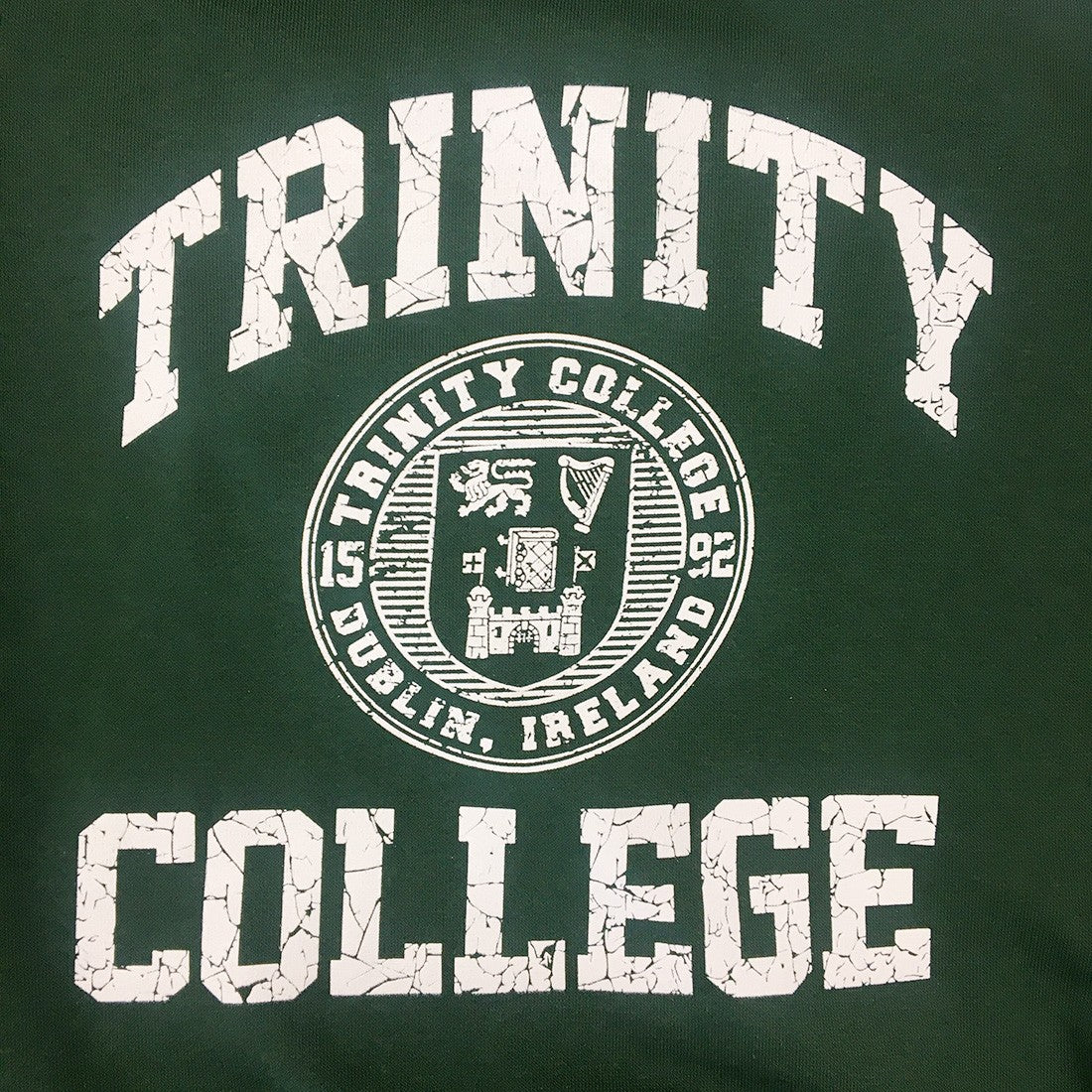 Trinity College Dublin Bottle Green/ White Crest Hoodie