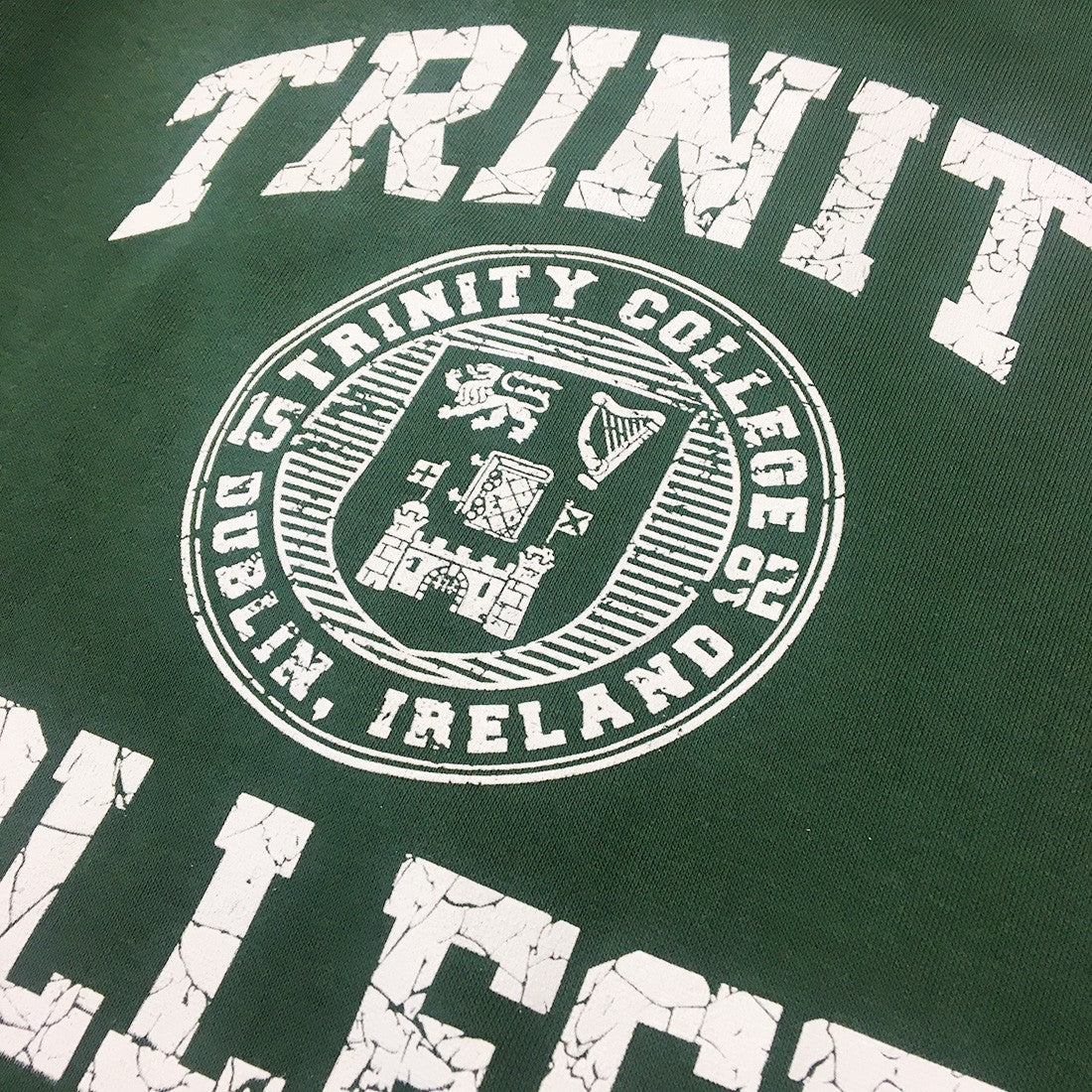 Trinity College Dublin Bottle Green/ White Crest Hoodie