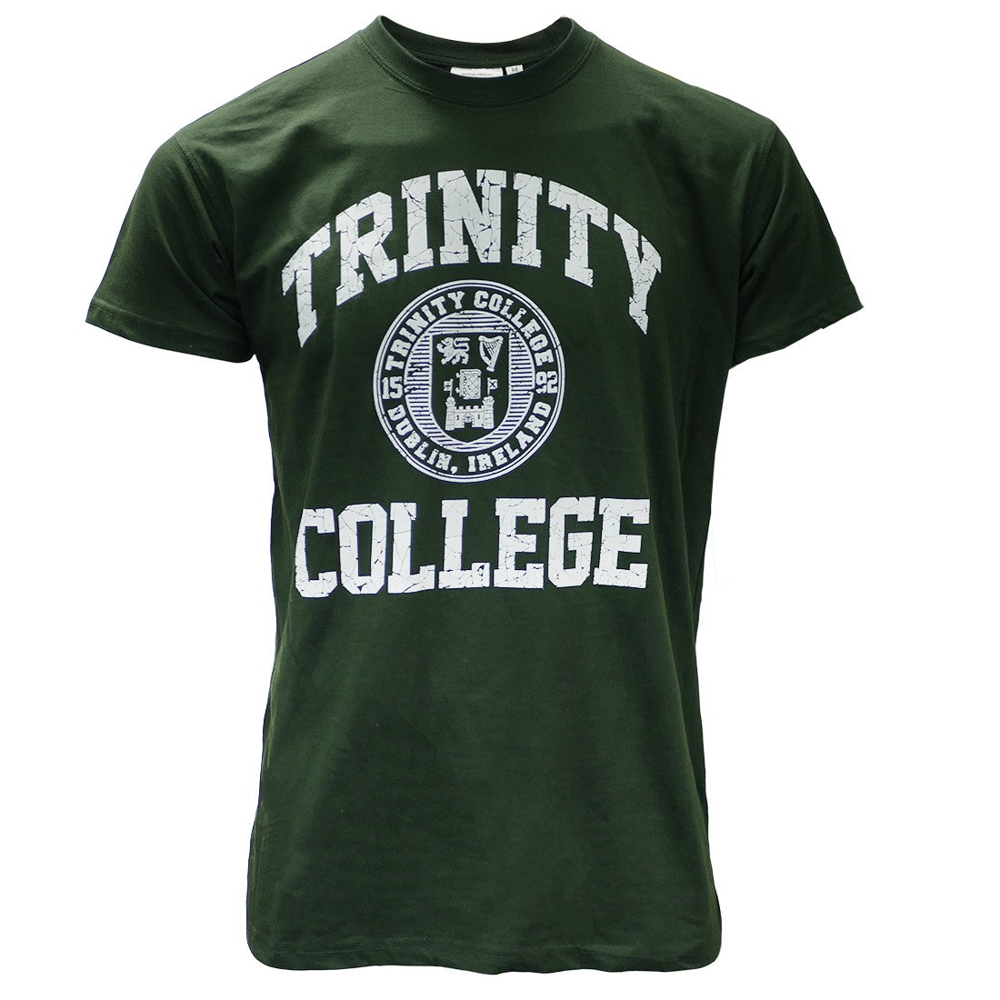 Trinity College Dublin Bottle Green/ White Crest T-shirt