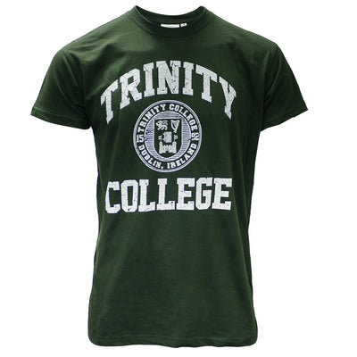Trinity College Dublin Bottle Green/ White Crest T-shirt