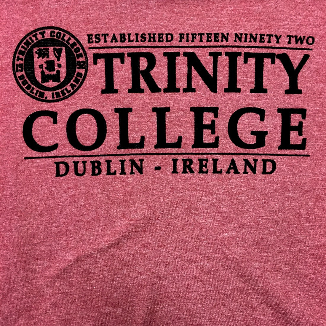 Trinity College Dublin Burgundy Marl Flock T-shirt