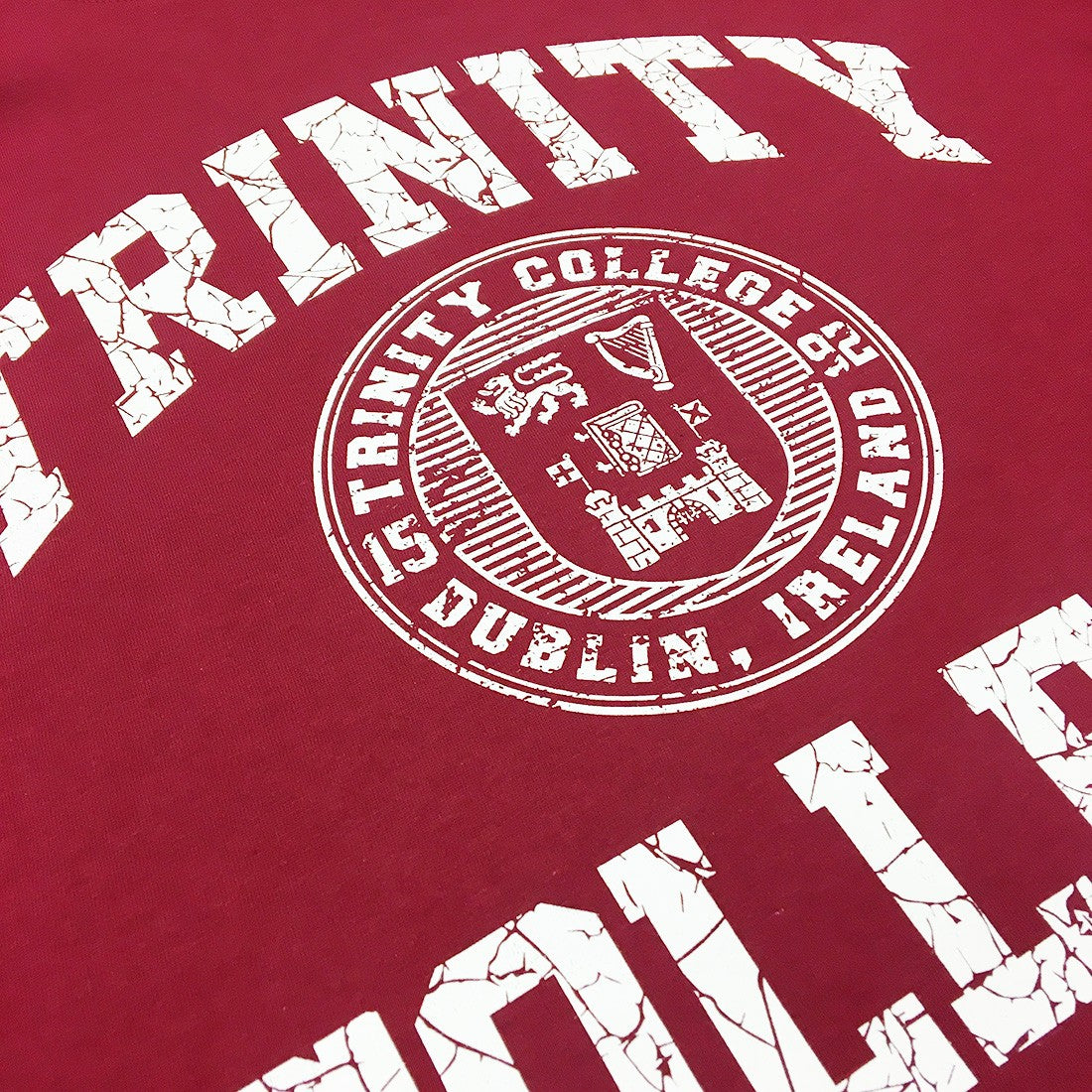 Trinity College Dublin Burgundy/ White Crest Ladies T-shirt