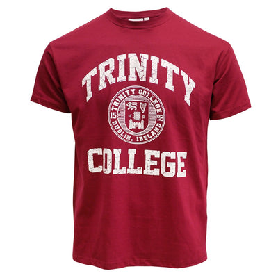 Trinity College Dublin Burgundy/ White Crest T-shirt