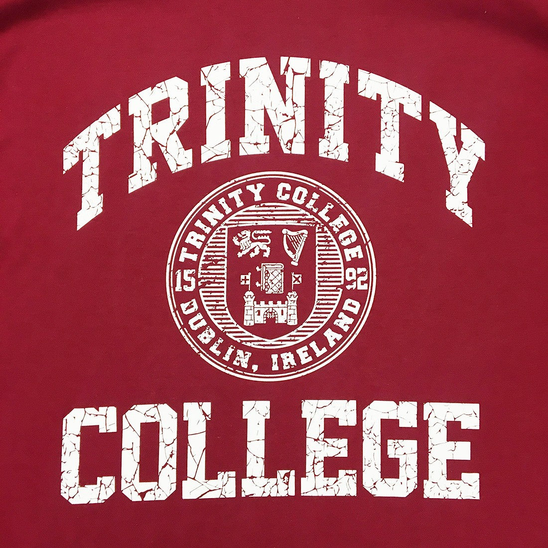 Trinity College Dublin Burgundy/ White Crest T-shirt