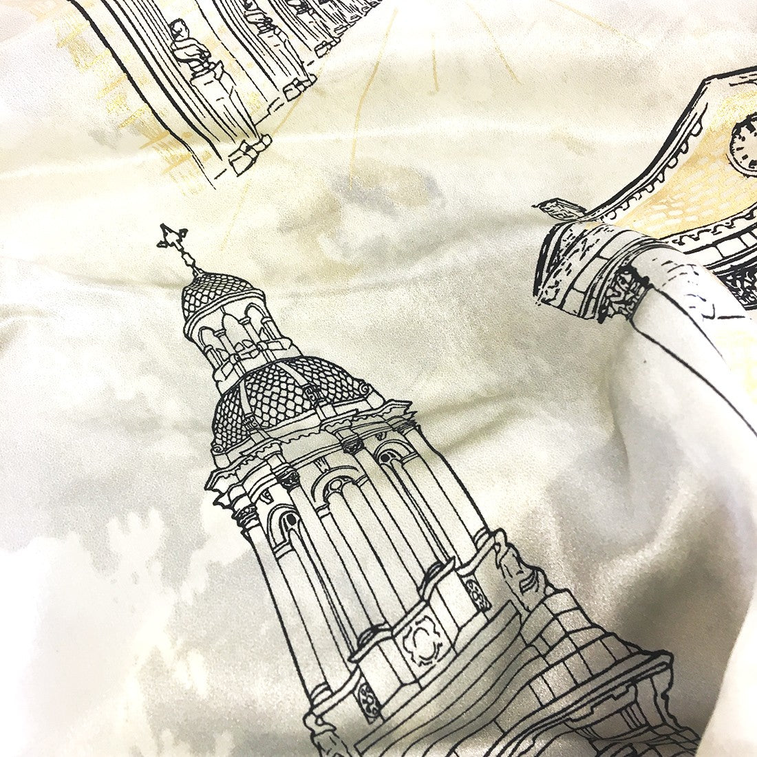 Trinity College Dublin Cream/ Black Silk Scarf