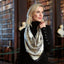 Trinity College Dublin Cream/ Black Silk Scarf
